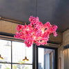 5 Lights Cherry Blossom Chandelier Pink Metal LED Pendant Light - Rebooters