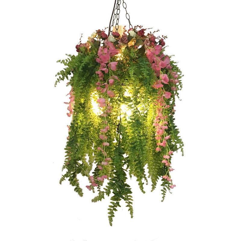 4 Heads Metal Pendant Chandelier Industrial Green Plant LED Down Lighting - Rebooters