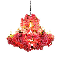 7 Lights Cherry Blossom Chandelier Antique Pink LED Pendant - Rebooters