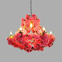 7 Lights Cherry Blossom Chandelier Antique Pink LED Pendant - Rebooters