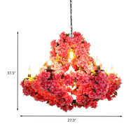 7 Lights Cherry Blossom Chandelier Antique Pink LED Pendant - Rebooters