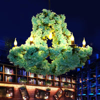 6 Bulbs Candle Pendant Chandelier Industrial Blue Metal LED Lighting - Rebooters