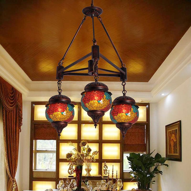 3 Bulbs Ball Chandelier Pendant Lighting Red-Yellow-Blue Lamp - Rebooters
