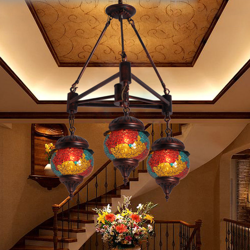 3 Bulbs Ball Chandelier Pendant Lighting Red-Yellow-Blue Lamp - Rebooters