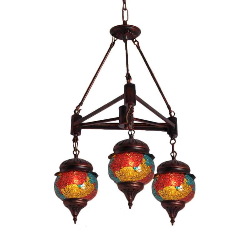 3 Bulbs Ball Chandelier Pendant Lighting Red-Yellow-Blue Lamp - Rebooters