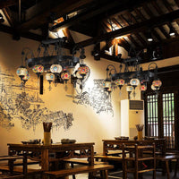 8 Heads Globe Hanging Lighting Bohemia Chandelier Lamp - Rebooters