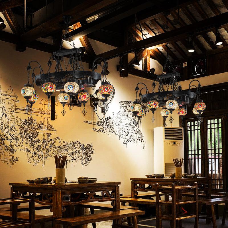 8 Heads Globe Hanging Lighting Bohemia Chandelier Lamp - Rebooters