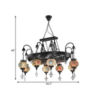 8 Heads Globe Hanging Lighting Bohemia Chandelier Lamp - Rebooters
