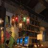 Brass Cylinder Pendant Lighting Industrial Stained Glass 7 Bulbs Chandelier - Rebooters