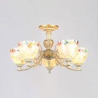 3/5/6 Lights Bowl Ceiling Light Fixture Traditional Shell Chandelier - Rebooters