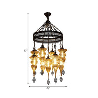 9 Bulbs Pendant Chandelier Traditional Coffee Shop Lighting Fixture - Rebooters