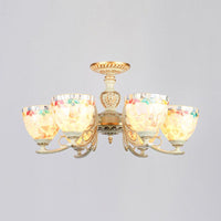 3/5/6 Lights Bowl Ceiling Light Fixture Traditional Shell Chandelier - Rebooters