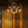 Traditional Ball Chandelier Lighting 9 Heads Tan Glass Lamp - Rebooters