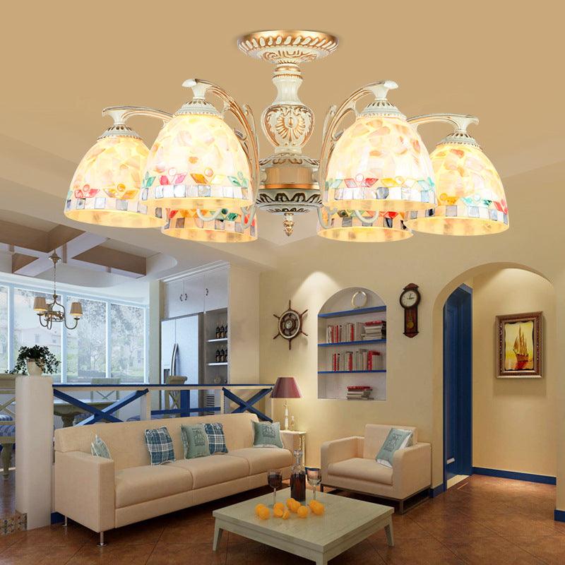 3/5/6 Lights Bowl Ceiling Light Fixture Traditional Shell Chandelier - Rebooters