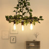 3/6 Heads Plant Ceiling Chandelier with Bare Bulb Metal Industrial LED Light in Green - Rebooters