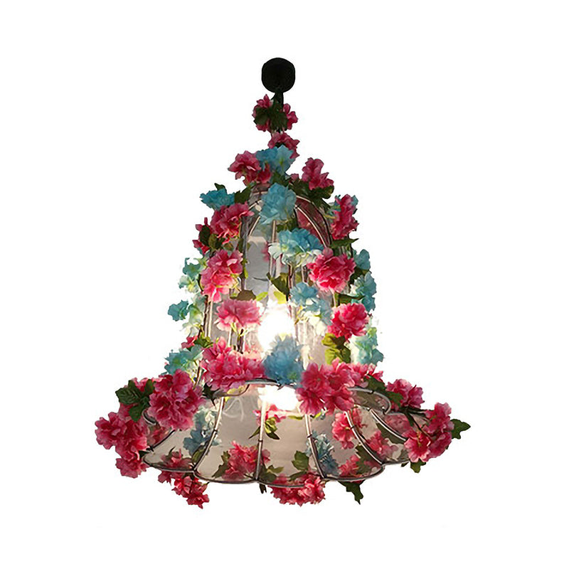 Pink Cherry Blossom Pendant Chandelier Retro Metal Light - Rebooters