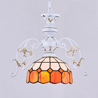 1 Light Semi Globe Ceiling Light Tiffany Stained Glass Pendant - Rebooters