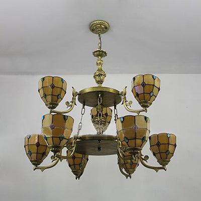 Beaded Chandelier Lighting 2 Tiers Vintage Ceiling Pendant Light - Rebooters