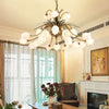 Metal Tulip Lily Chandelier Light Fixture 25 Lights Brass - Rebooters