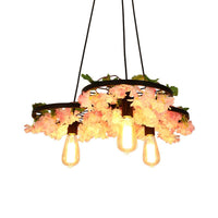 Bare Bulb Metal Chandelier Light Industrial 3 Bulbs Lamp - Rebooters