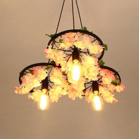 Bare Bulb Metal Chandelier Light Industrial 3 Bulbs Lamp - Rebooters