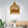 Dome Metal Pendant Chandelier Antique 3 Heads Dining Room Light in Brass - Rebooters