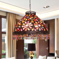 Art Deco Bowl Chandelier Light 3 Bulbs Metal Ceiling Lamp - Rebooters