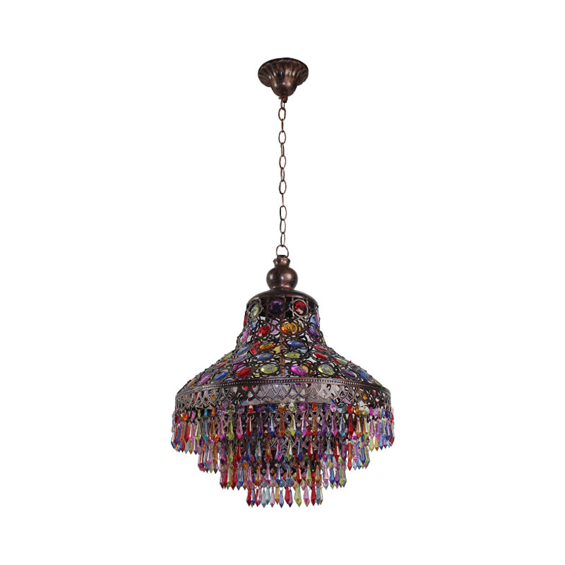 3 Heads Teardrop Chandelier Lighting Bohemian Bronze Lamp - Rebooters