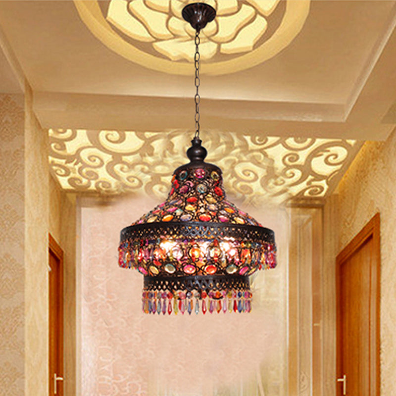 Lantern Living Room Chandelier Lamp Bohemian Metal Pendant - Rebooters
