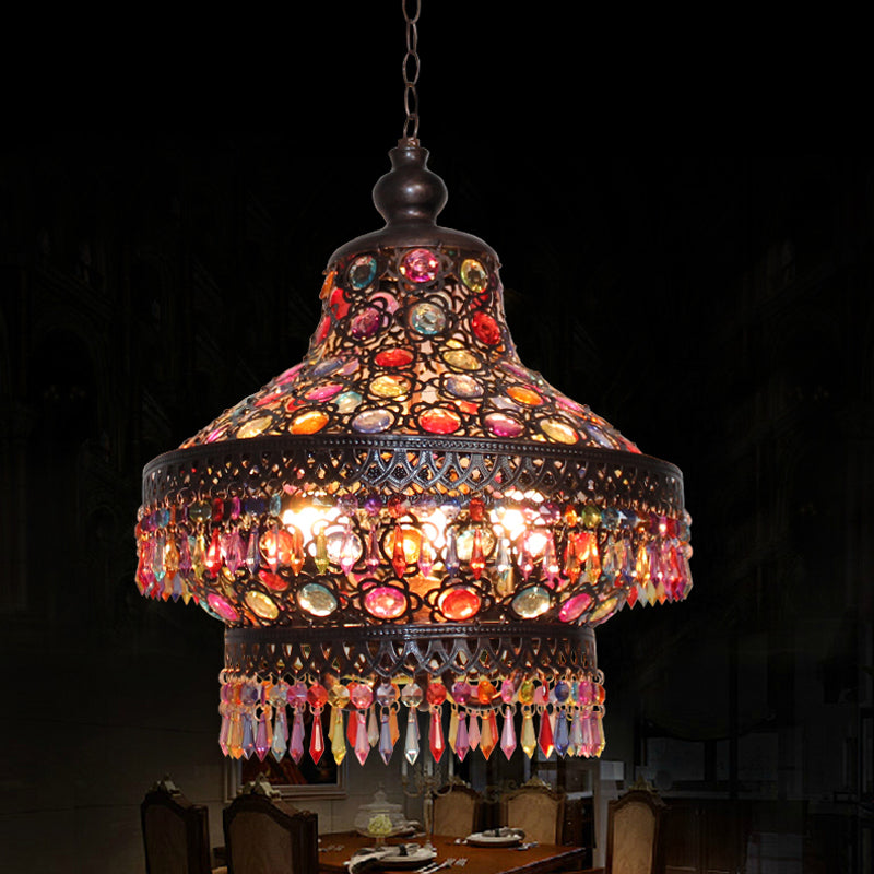 Lantern Living Room Chandelier Lamp Bohemian Metal Pendant - Rebooters
