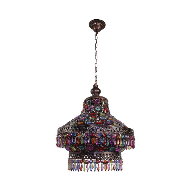 Lantern Living Room Chandelier Lamp Bohemian Metal Pendant - Rebooters