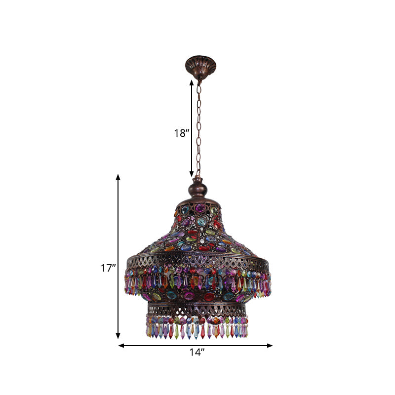 Lantern Living Room Chandelier Lamp Bohemian Metal Pendant - Rebooters