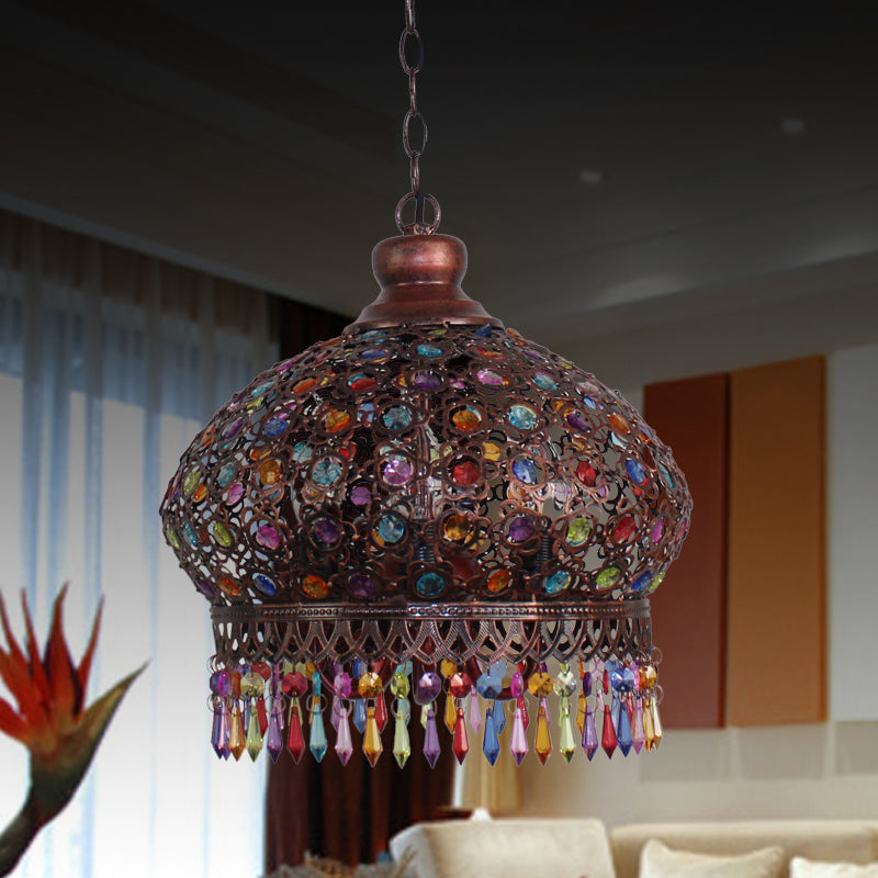 14"/18" W Metal Dome Chandelier Light Fixture 3 Lights - Rebooters