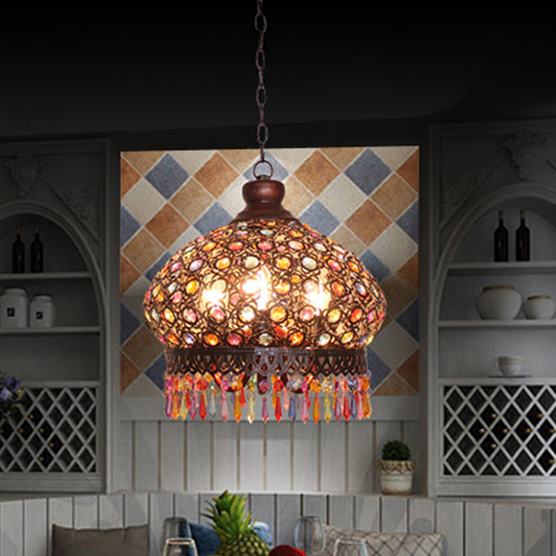 14"/18" W Metal Dome Chandelier Light Fixture 3 Lights - Rebooters