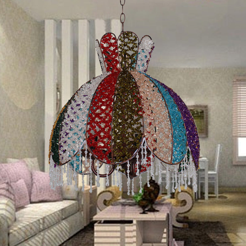 Bohemian Scalloped Pendant Chandelier 3 Heads Metal Light - Rebooters
