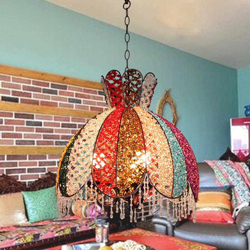 Bohemian Scalloped Pendant Chandelier 3 Heads Metal Light - Rebooters
