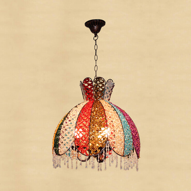 Bohemian Scalloped Pendant Chandelier 3 Heads Metal Light - Rebooters