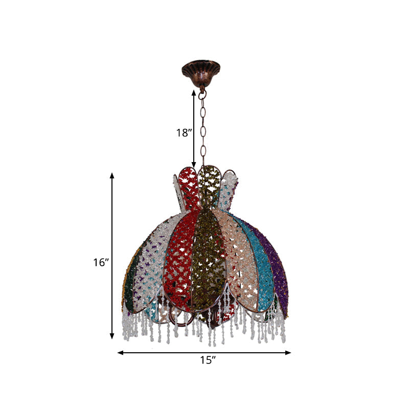Bohemian Scalloped Pendant Chandelier 3 Heads Metal Light - Rebooters