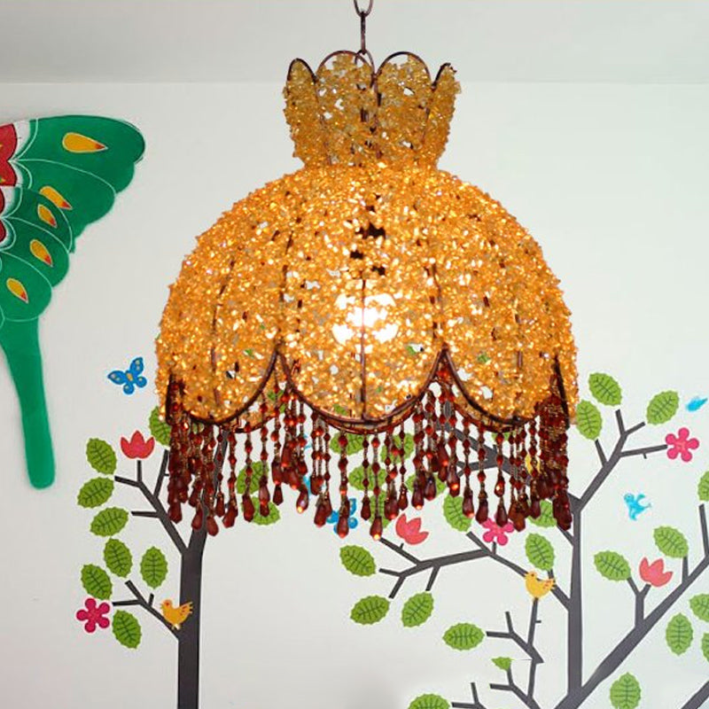 Bohemian Scalloped Pendant Chandelier 3 Heads Metal Light - Rebooters