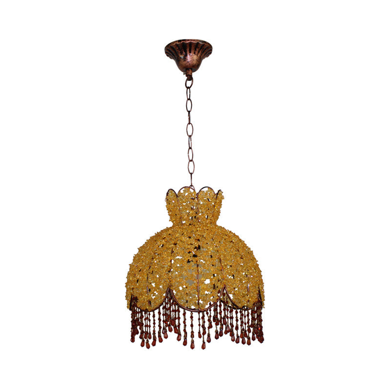 Bohemian Scalloped Pendant Chandelier 3 Heads Metal Light - Rebooters