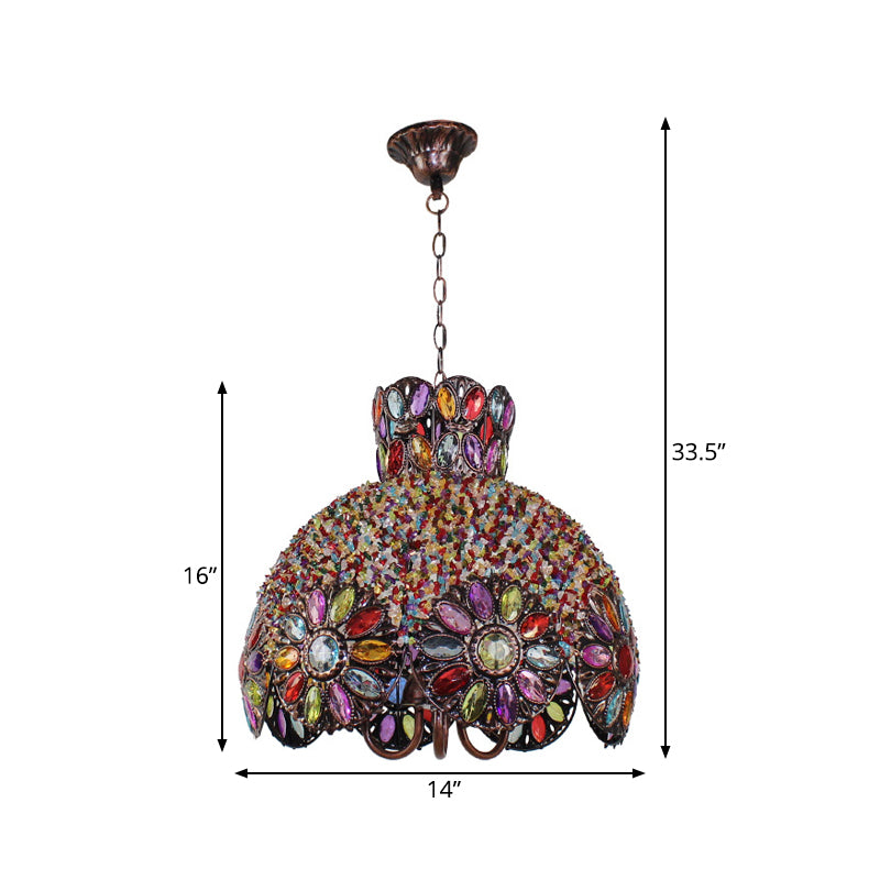 Scalloped Metal Chandelier Lighting Fixture Bohemian Ceiling Light - Rebooters