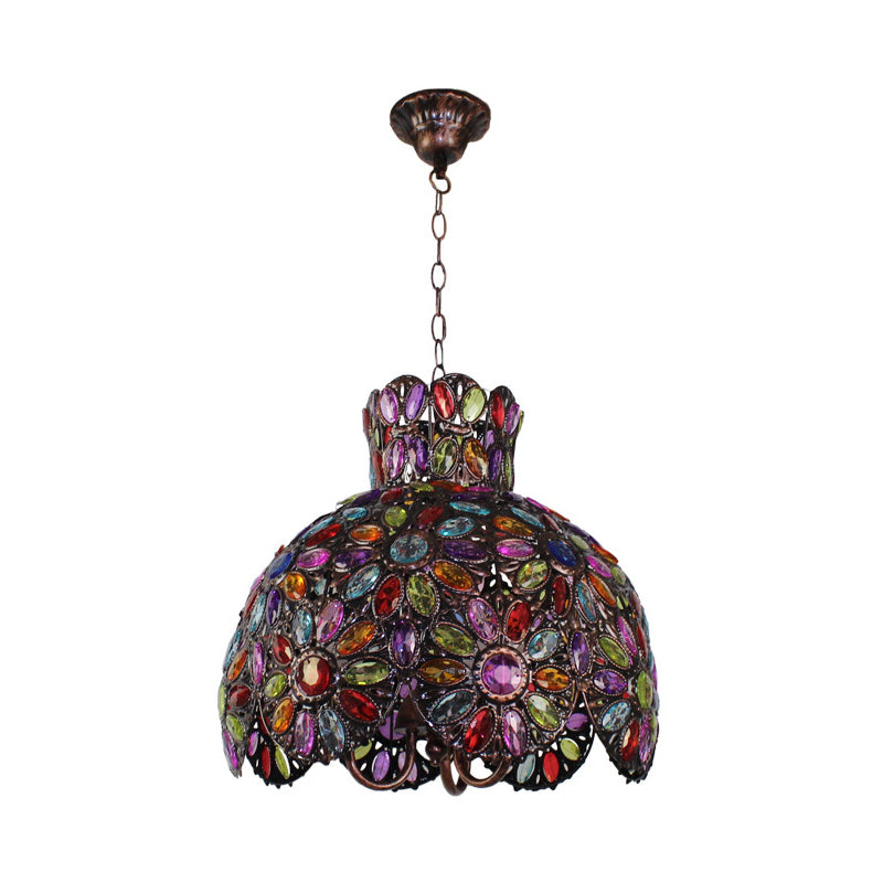Scalloped Metal Chandelier Lighting Fixture Bohemian Ceiling Light - Rebooters