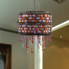 Metal Drum Chandelier Pendant Light Art Deco 3 Heads Bronze - Rebooters