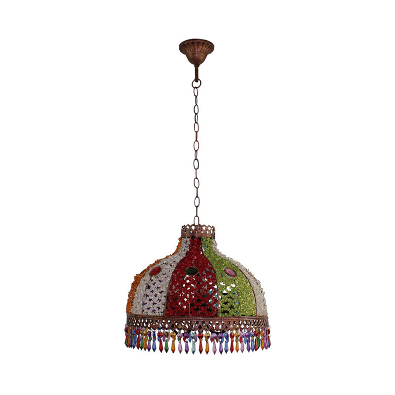 Decorative Bowl Pendant Chandelier 3/6 Bulbs Metal Down Lighting - Rebooters