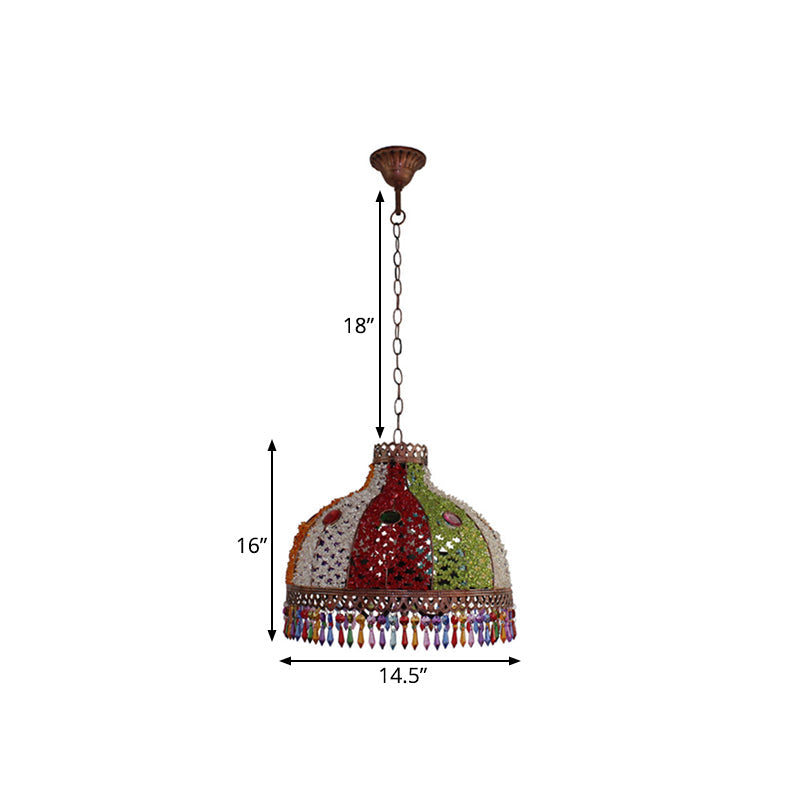 Decorative Bowl Pendant Chandelier 3/6 Bulbs Metal Down Lighting - Rebooters