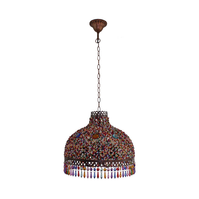 Decorative Bowl Pendant Chandelier 3/6 Bulbs Metal Down Lighting - Rebooters
