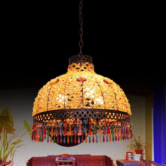 3/6 Bulbs Hanging Chandelier Art Deco Dome Light Fixture - Rebooters