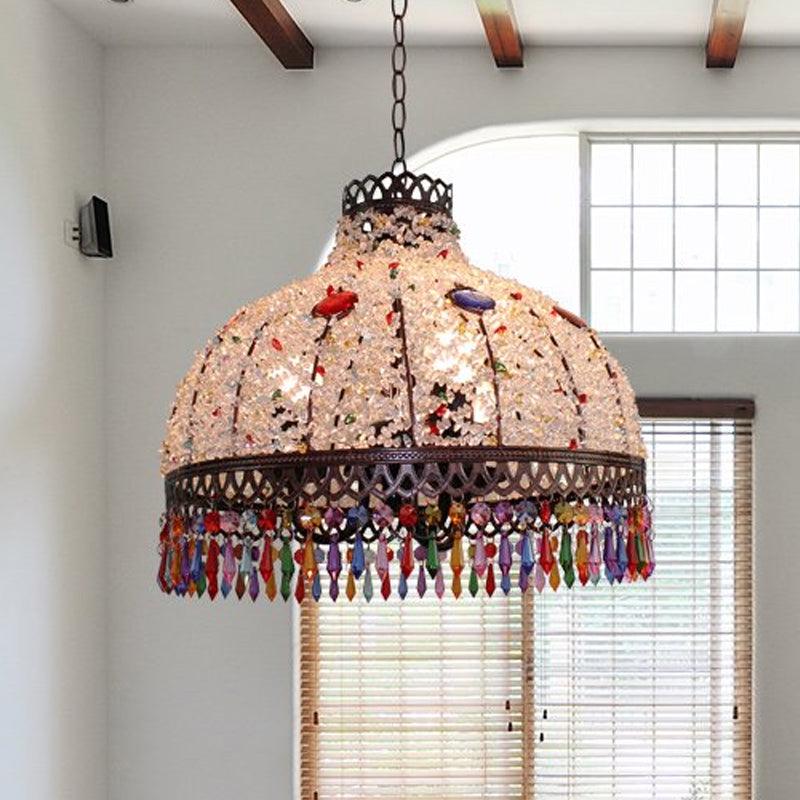 3/6 Bulbs Hanging Chandelier Art Deco Dome Light Fixture - Rebooters