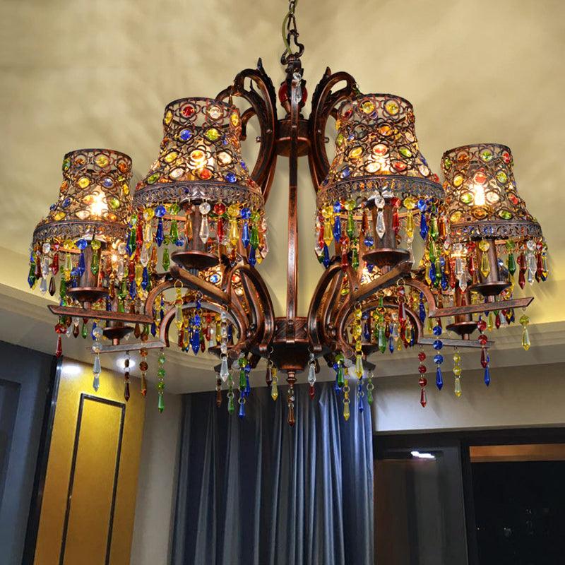 Metal Copper Chandelier Light Fixture Bell 3/5/8 Bulbs Living Room - Rebooters