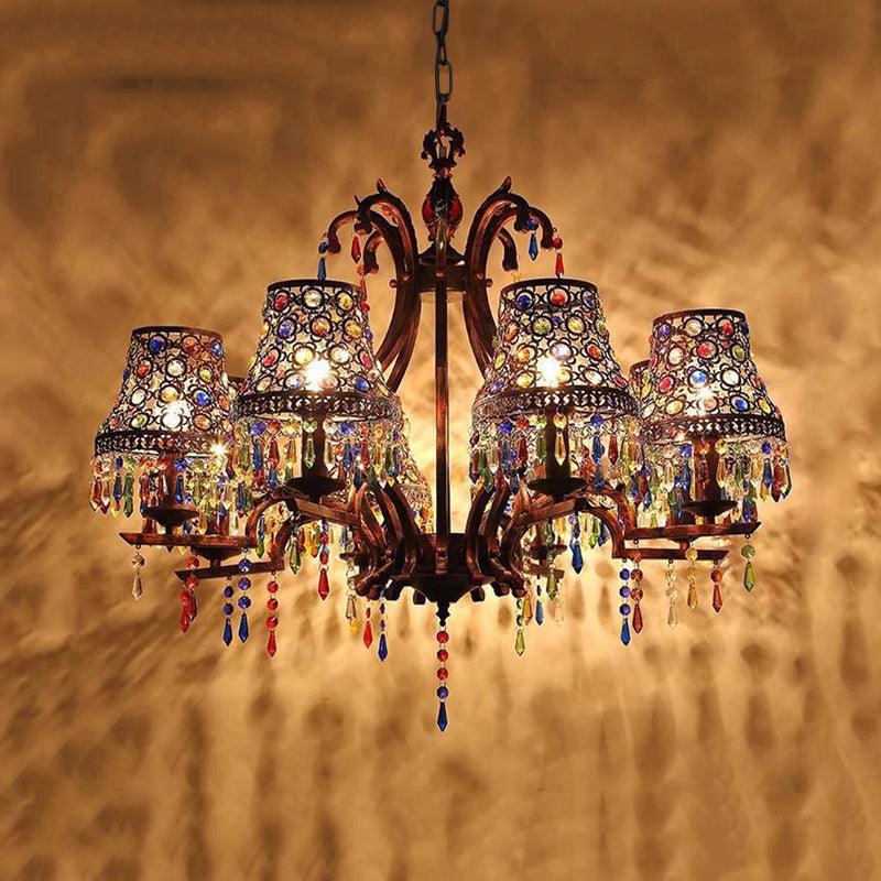 Metal Copper Chandelier Light Fixture Bell 3/5/8 Bulbs Living Room - Rebooters